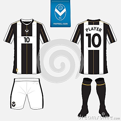 Set of football jersey, soccer kit. Football apparel mock up. Vector Vector Illustration