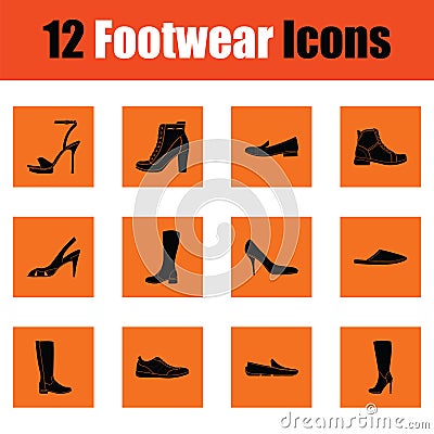 Set of footwear icons Vector Illustration