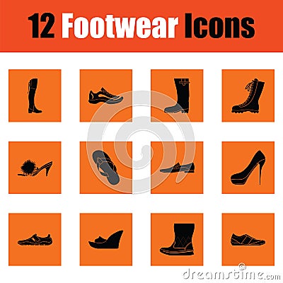 Set of footwear icons Vector Illustration