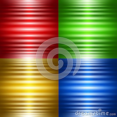 Set of four abstract backgrounds with luminous stripes Vector Illustration