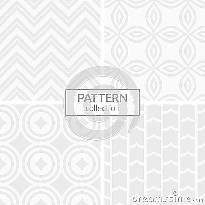 Set of four abstract geometric seamless patterns Vector Illustration