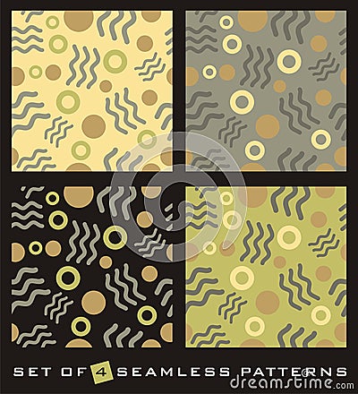 Set of four abstract seamless patterns Vector Illustration