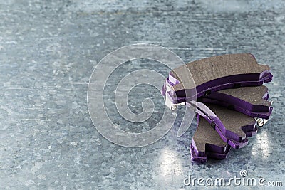 Brake pads on a gray background Stock Photo