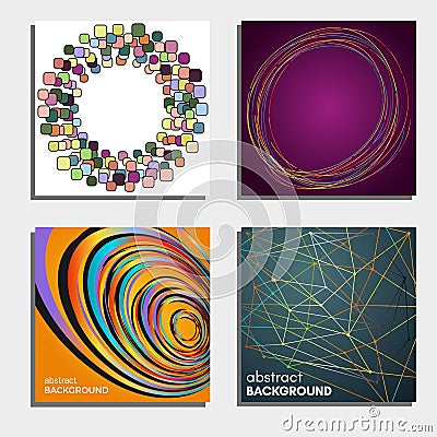 Set of four beautiful abstract backgrounds Vector Illustration