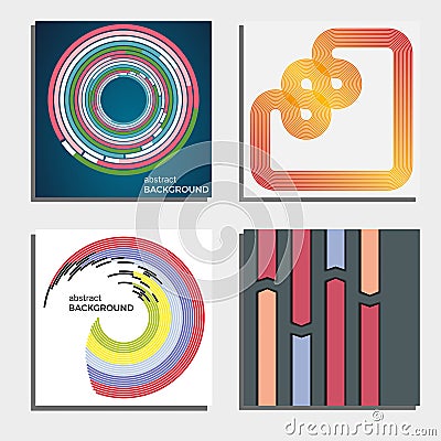 Set of four beautiful abstract backgrounds. Vector Illustration