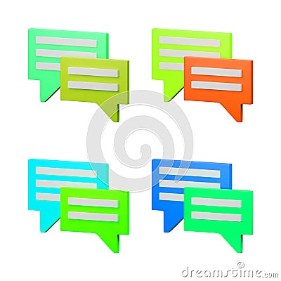 Set of four chat icons Vector Illustration