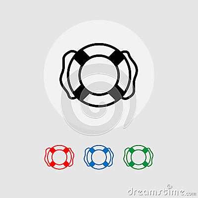 A set of lifebuoy icons. Vector illustration. Vector Illustration