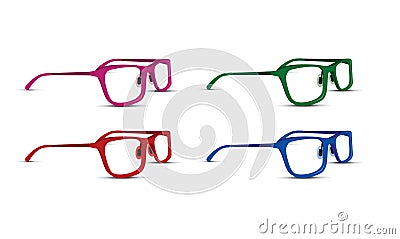 Set of four colourful glasses Vector Illustration