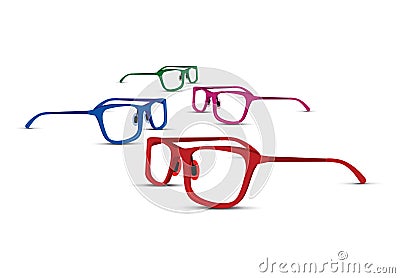 Set of four colourful glasses Vector Illustration