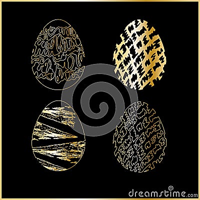 Set of four easter eggs Vector Illustration