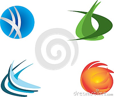 Set of four logos design Vector Illustration