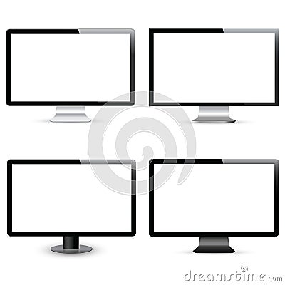 Set of four modern computer displays vector eps10 Vector Illustration