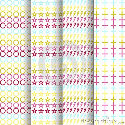 Set of four patterns background each full-size vector Vector Illustration