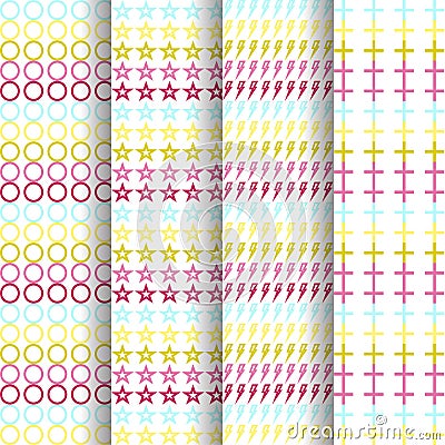 Set of four patterns background each full-size vector Vector Illustration