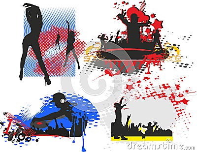Set from four pictures Vector Illustration
