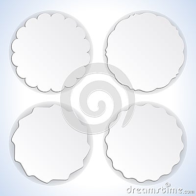 Set of four round paper labels. eps10 Vector Illustration