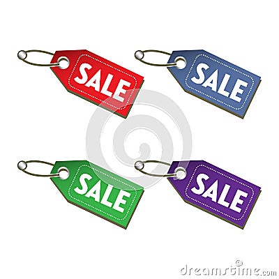 Set of four sale tags Vector Illustration