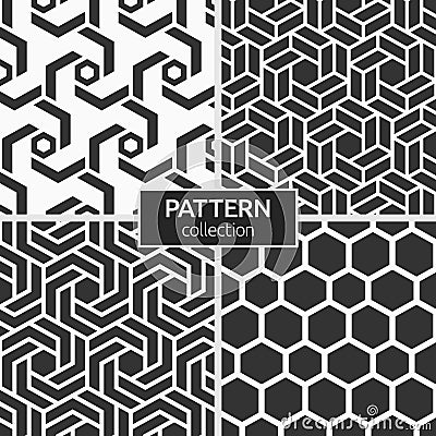 Set of four seamless patterns Vector Illustration