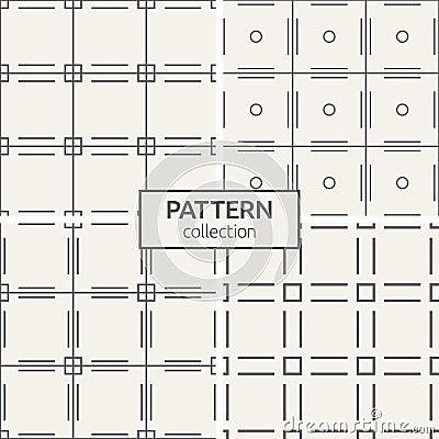 Set of four seamless patterns Vector Illustration