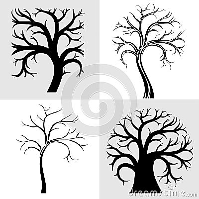 Set of four trees Vector Illustration