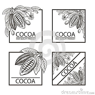 Set of frames with cocoa Vector Illustration