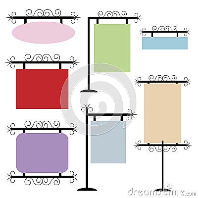 Set of frames or signs Vector Illustration