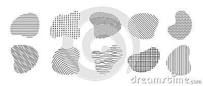 Set of Freeform or irregular blob. Simple liquid amorphous splodge. Basic stains geometric. Flat vector illustration Vector Illustration