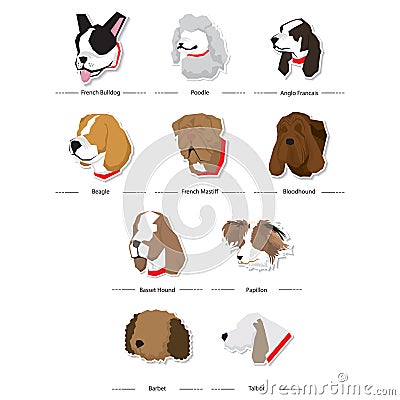 set of french dogs icons. Vector illustration decorative design Vector Illustration