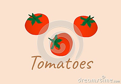 Set of fresh healthy red tomatoes made in flat style. Great for design of healthy lifestyle or diet. Vector Illustration