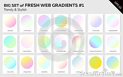 Set of Fresh Linear Web Gradients. Vector Illustration