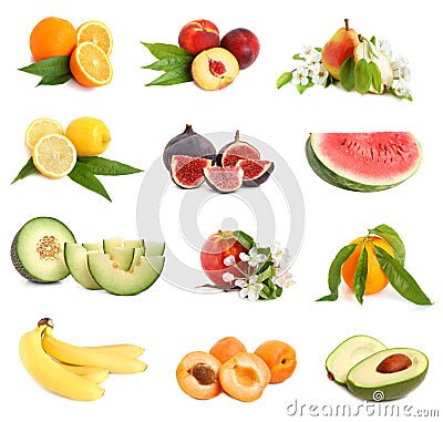 Set of freshness fruits Stock Photo