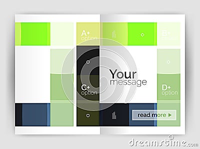 Set of front and back a4 size pages, business annual report design templates Cartoon Illustration
