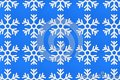 Set of frozen snowflakes on dark wall. Large snowfalls in winter. Christmas holiday celebration concept Stock Photo