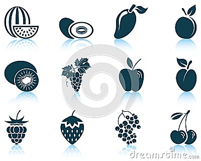 Set of fruit icon Vector Illustration