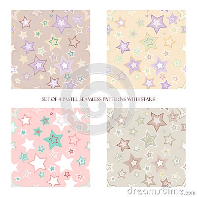 Seamless patterns with stars Vector Illustration