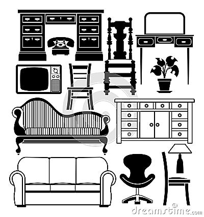 Set of furniture Vector Illustration