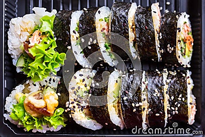 Set of futomaki sushi Stock Photo