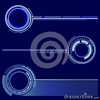 A set of futuristic rings. Graphic resources for designing fantastic art works. Vector . Vector Illustration
