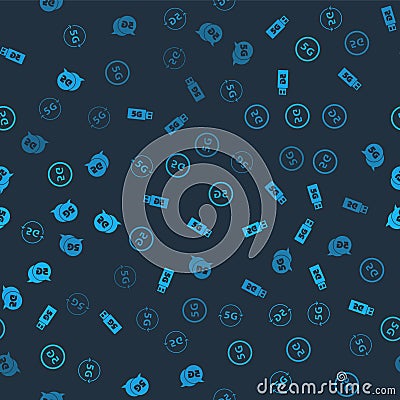 Set 5G network, modem, and on seamless pattern. Vector Vector Illustration