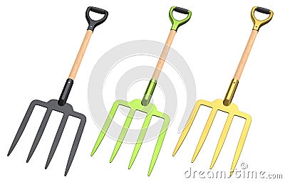 Set of garden tools and supplies for gardener and flower pots in garden Stock Photo