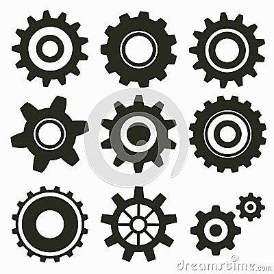 Set of gear icon Vector Illustration