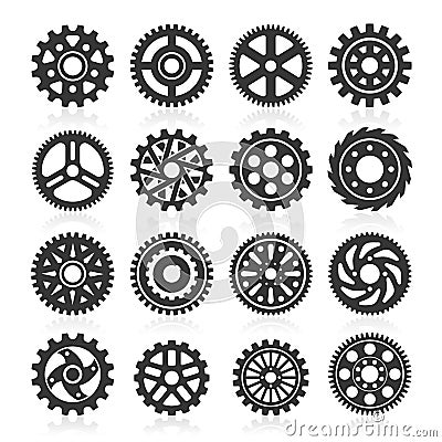 Set of gear icons. Vector Illustration
