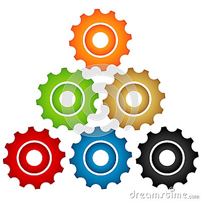 Set of gears Vector Illustration