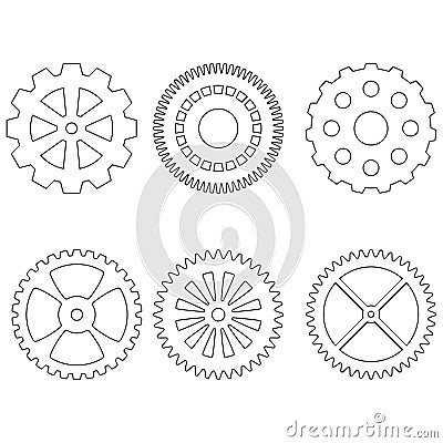 Set of gears icons Vector Illustration