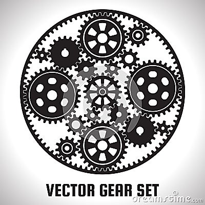 Set of gears Vector Illustration