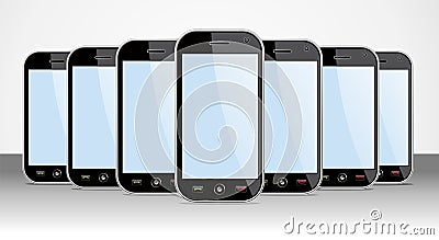 Set of generic Smartphones for app templates Vector Illustration