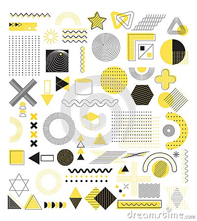 Set of geometric abstract shapes vector for web, app, social net, advertisement Vector Illustration