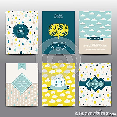 Set of Geometric Brochures and Cards Vector Illustration