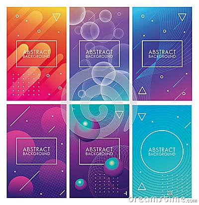 Set geometric colorful abstract backgrounds Vector Illustration