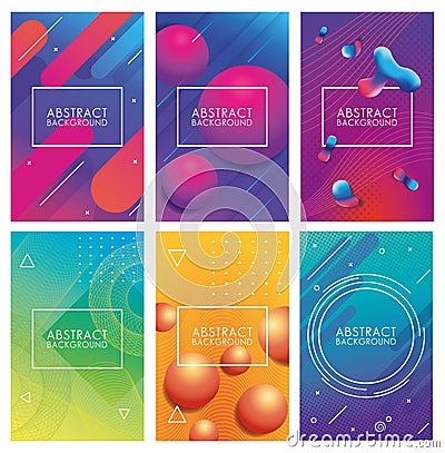Set geometric colorful abstract backgrounds Vector Illustration